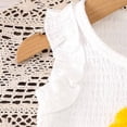 thumbnail image 4 of JUMEYU Toddler Sets for Girls Girls Summer Outfits Ruffle Sleeve Button Up Tops Pants Spring Toddler Girl Clothes Sets 5T 6T (Gold,5-6 Years), 4 of 7
