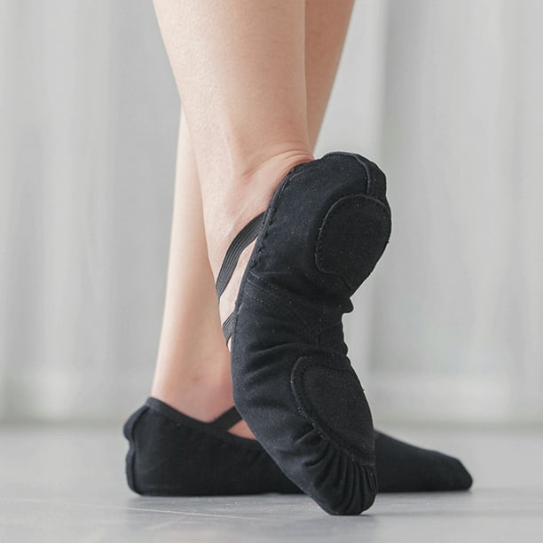 Zapatillas De Danza Media Punta De Lona Para Mujer Y Niña | Ballet Y Gimnasia | Suela De Cuero Antideslizante | Tallas EU 31-42