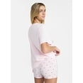 thumbnail image 3 of No Boundaries Sleep Graphic Tee and Cloud Core Boxers Set, 2-Piece, Women’s and Women's Plus XXS-3X, 3 of 5