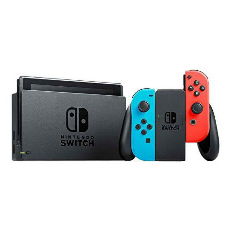 Nintendo Switch 3 items Bundle:Nintendo Switch 32GB Console Neon Red and  Blue Joy-con,64GB Micro SD Memory Card and Super Mario Odyssey Game Disc 