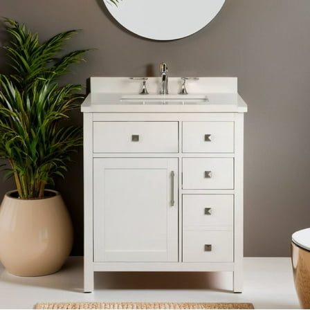 Lavanti Oakford Solidwood 30-inch Bathroom Vanity with Sink - Stylish White