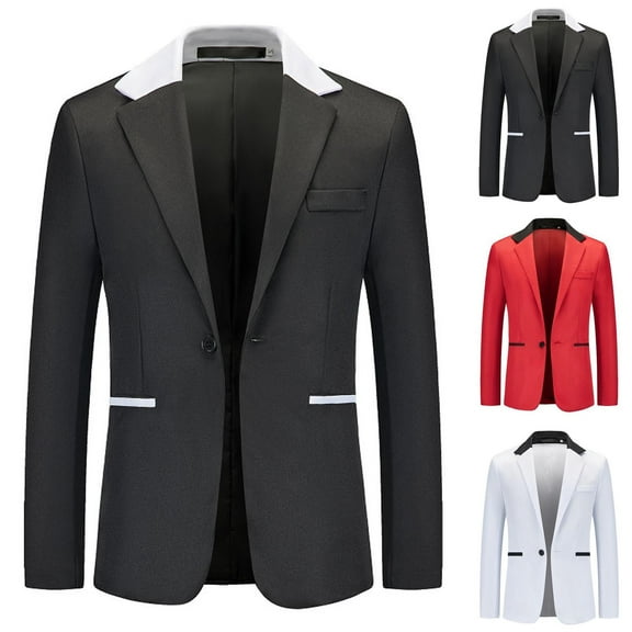 Luxalzxs Men's Sport Coats & Blazers Regular Fit Business Suit Jacket Prom Party Wedding Tuxedo Slim Fit Casual One Button Lightweight Daily Suit Blazer