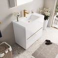 thumbnail image 2 of 36-inch Glossy White Vanity with Stone Resin Sink and U - shape Drain for Efficient Bathroom Use, 2 of 7