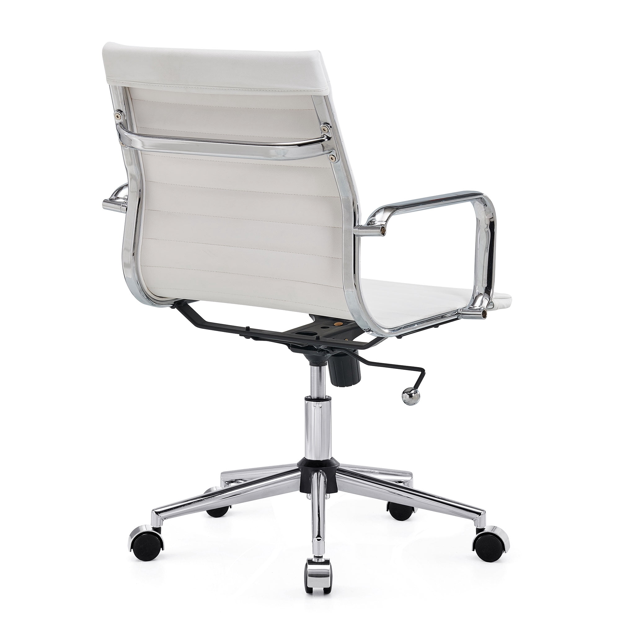 LUXMOD Mid Back Home Office Desk Chair Task Chair with Armrest  Swivel Chair in Durable Vegan Leather Ergonomic Desk Chair for Extra Back & Lumbar Support Conference Room Chair