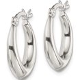 thumbnail image 2 of Sterling Silver Polished Hoop Earrings (20 X 20) Made In India qe1996, 2 of 5