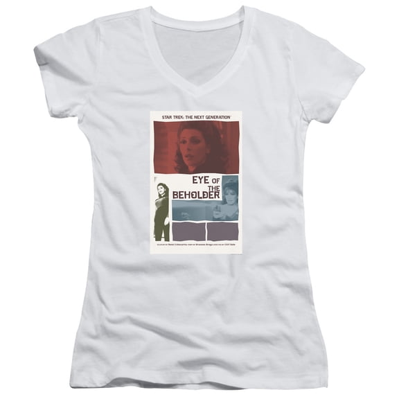 Star Trek Tng Season 7 Episode 18 Junior Women's V-Neck T-Shirt White