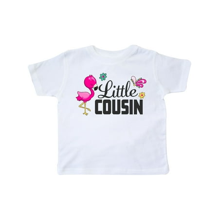 

Inktastic Little Cousin with Flamingo and Flowers Gift Toddler Toddler Girl T-Shirt