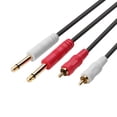 thumbnail image 2 of Dual RCA A Dual Mono 6.35mm Male Audio Cable 2RCA To 2 6.5 DVD Mixer (2m), 2 of 6