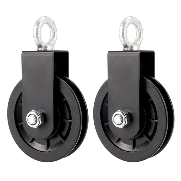 2 Pack 3.54 Inch/90mm Cable Pulley Wheel, 360° Silent Swivel Traction Wheel, Heavy Duty Fitness Pulley for Home Gym LAT Pull-down System