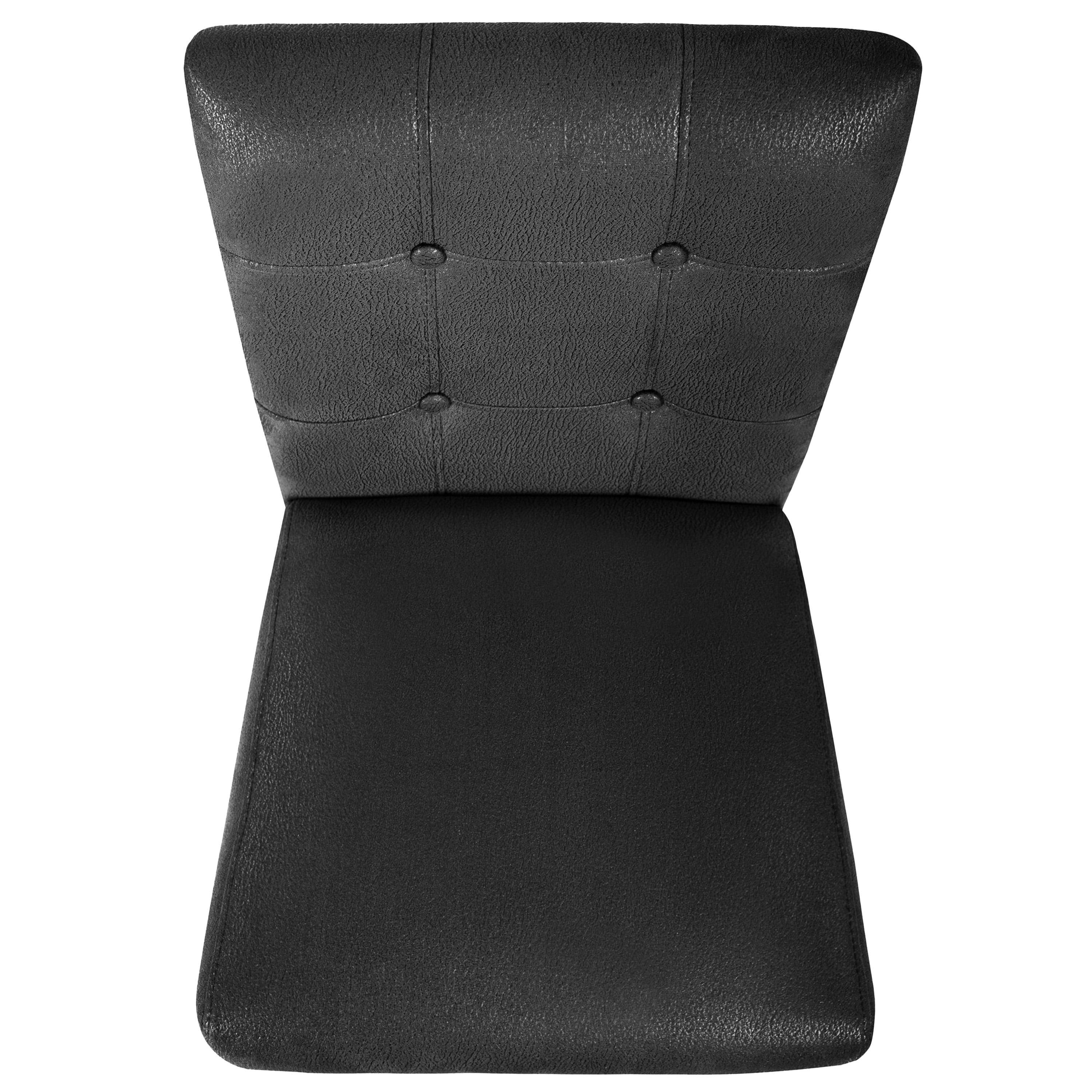 HomePop 26" Upholstered Counter Stool, Set of 2, Matte Black Faux Leather