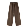thumbnail image 7 of Mepaouo Women's Wide Leg Striped Pants Casual Drawstring Elastic Low Rise Pajama Pants(Coffee,L), 7 of 7