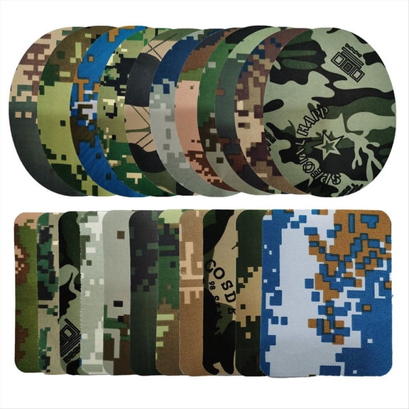 22 Camouflage Patches Iron on Appliques Clothes Repair for Jackets Jeans Hats Bags Decorations