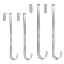 Wreath Hanger for Front Door - Large Wreath Metal Hook for Christmas Wreath Over the Door Hanger 2*15" 2*12" - 4pcs Nickel