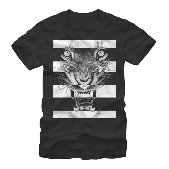 Men's Lost Gods Tiger Stripes Graphic Tee Black 2X Large
