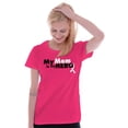 thumbnail image 3 of My Mom My Hero Breast Cancer Ribbon Womens Slim Fit Graphic Tee Brisco Brands S, 3 of 5