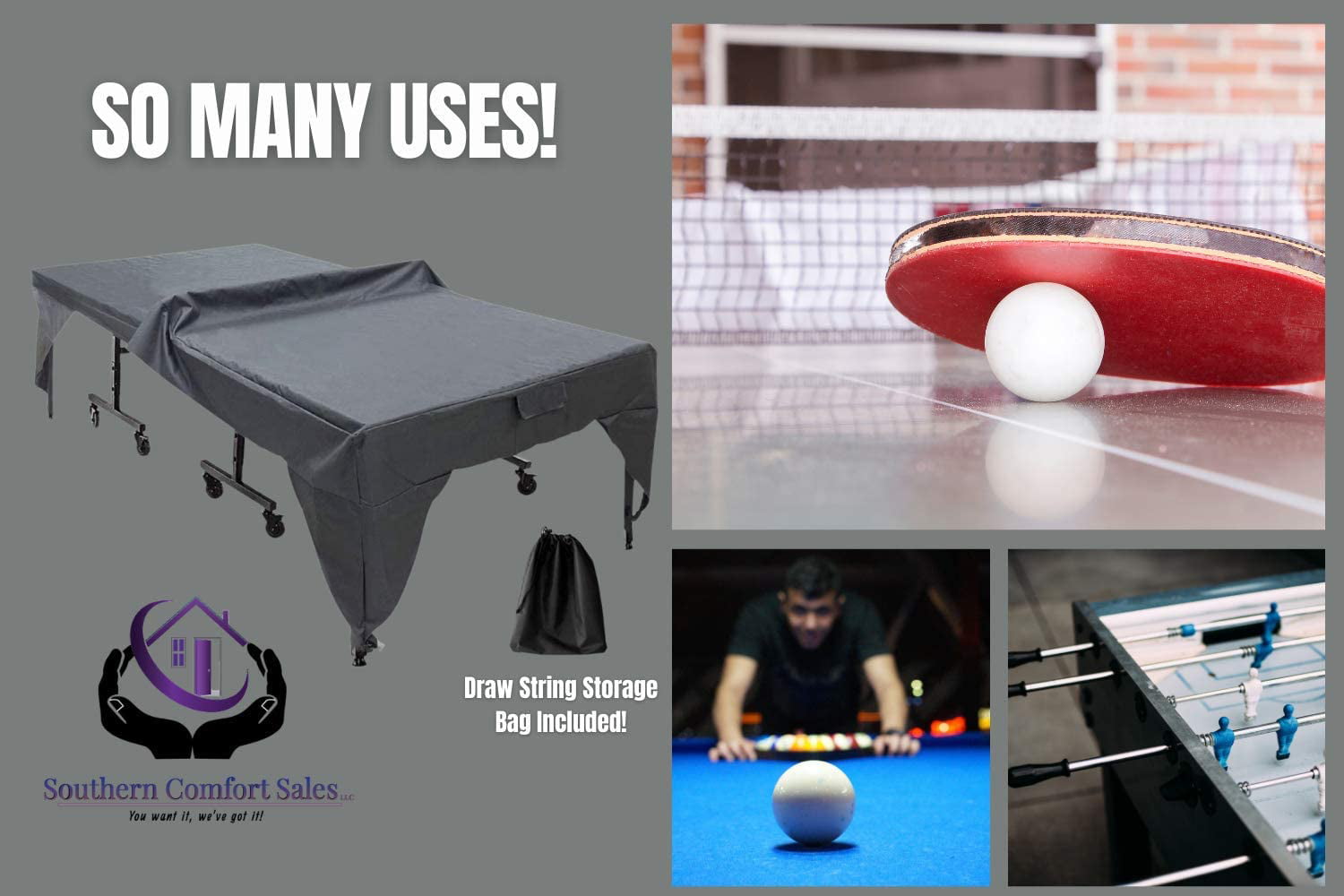 Ping Pong Table Cover Waterproof Dustproof Folding Tennis Table Storage   / 