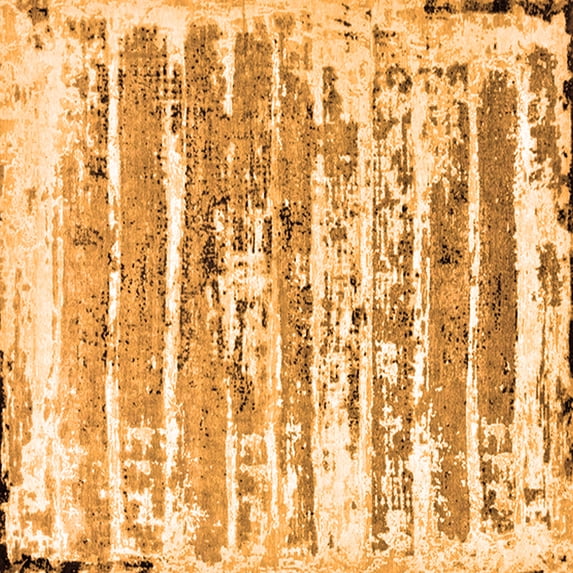 Ahgly Company Indoor Square Oriental Orange Industrial Area Rugs, 7' Square