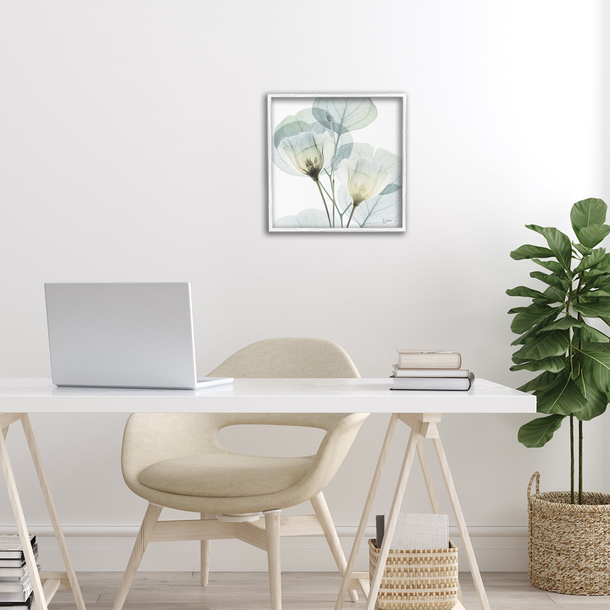 Stupell Industries Divine Fate Flower Leaves White Framed Giclee Art, design by Albert Koetsier
