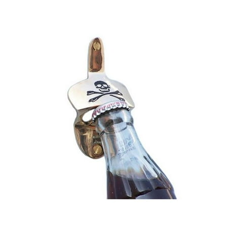 

Handcrafted Decor MC-2103 Solid Brass Pirate Skull & Crossbones Wall Mounted Bottle Opener- 3.5 in.