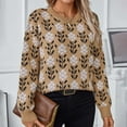 thumbnail image 6 of Wancir Women’s Graphic Sweater Casual Knit Pullover Drop Shoulder Long Sleeves Crewneck Soft Jumper Tops, 6 of 9