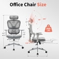 thumbnail image 2 of Ergonomic Office Chair, Computer Desk Chair Comfy with Adjustable Padded Headrest,Comfortable Lumbar Support &3D Armrest Gaming Chairs for Bedroom,Study,Student,Wide Seat,Grey, 2 of 7