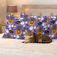 thumbnail image 3 of Halloween Outdoor Waterproof Pillow Covers, Orange Pumpkin Funny Ghost Black Cat Purple Decorative Rectangle Throw Pillowcase Sofa Cushion Sham for Patio/Couch/Chair, 20"x12" 2 Pack, 3 of 8