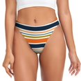 thumbnail image 1 of Fotbe Colorful Pastel Stripes Tanga Sin Costuras para Mujer con Estampado – Panties Invisibles, Transpirables y Cómodos para Uso Diario-Large, 1 of 6