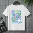 thumbnail image 5 of Chemises pour Tout-Petits Enfants Motif Lettres Imprimé Multicolore Col Rond Manches Courtes Hauts Filles Blanc, 5 of 5