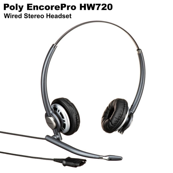 Pre-Owned Poly EncorePro HW720 Binaural QD Wired Headset with Carry Case – 805H6AA