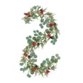 thumbnail image 1 of Guirlande Artificielle de Noël de 6 Pieds avec Pommeaux de Pin et Baies Rouges, Fausse Verdure Réaliste pour Escaliers Guirlande de Pin Artificielle pour Porte d'Entrée, Mur, Fenêtre, Décoration de Noël à la Maison, 1 of 8