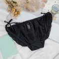 thumbnail image 4 of Gibobby Tangas de mujer Tangas de encaje para mujer, ropa interior Sexy de Tanga de cintura , bragas transpirables elásticas Hipster, bragas(Negro,G), 4 of 5