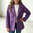 thumbnail image 3 of Cmtiyu Toddler Girls Wool Blend Coats Long Sleeve Notched Collar Pea Coats Casual Fall Winter Jacket Coats 120-170, 3 of 8