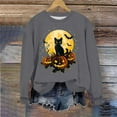 thumbnail image 4 of Kaliqueen Halloween Sweatshirts for Women Spooky Season Funny Long Sleeve Graphic Crewneck Pullover Tops Loose Fit Holiday Outfits with Multi Print, 4 of 6