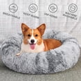 thumbnail image 3 of Exclusivo Mezcla Calming Donut Pet Bed for Medium Dogs 24", Anti-Anxiety Plush Cozy Warming Dog Bed, Gradient Grey, 3 of 7