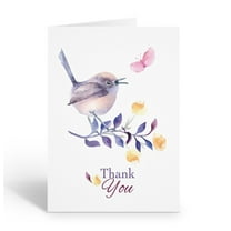 Stonehouse Collection | Bird & Floral Thank You Note Card Set |10 Pack Watercolo