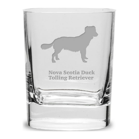 Nova Scotia Duck Tolling Retriever Luigi Bormioli 11.75 oz Square Round Double Old Fashion Glass