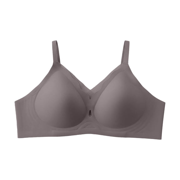 PLHWHYQ Womens Wireless Jelly Bra Plus Size Supportive Seamless Bras Full Coverage Push Up Comfortable No Underwire T Shirt Bras Grey XL