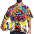 thumbnail image 4 of Mind car Men's Short Sleeve Casual Printed Button Down Beach Shirt - Summer Hawaiian Top, 4 of 6