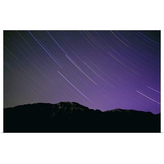 Great BIG Canvas | "Star Trails In Night Sky" Art Print - 24x16
