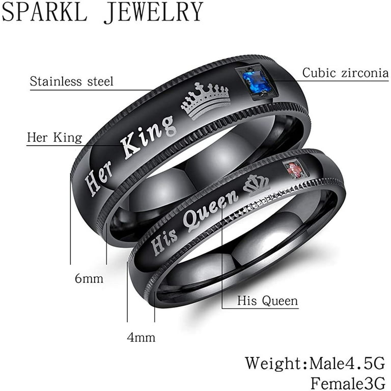 Promise rings for couples king and queen discount