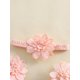 thumbnail image 5 of Conjunto de verano para bebé niña, pelele de malla con bordado floral y diadema con lazo, 2 piezas., 5 of 9