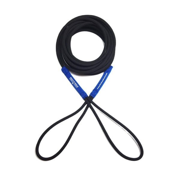 Boat Line Rope Bungee - Heavy Duty Line for Launching, Retrieving, Mooring and Docking (Black/Blue, 25 Feet)