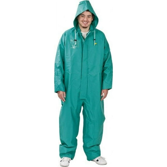 Bata Shoe Adult Male Rain Coverall PVC on Nylon and Polyester Size 3X Green