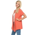 thumbnail image 2 of Pastel by Vivienne Women's Short Sleeve Open Front Vest Coral Medium, 2 of 3