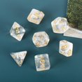 thumbnail image 4 of Glaciersei 2 Ensembles de dés en Résine Transparente Polyédrale 7-Die pour Dungeons et Dragons dés de Fumée pour Jeu de Rôle RPG MTG Jeu de Table dés (Noir, Blanc), 4 of 5