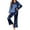 Navy Blue, variant on Ekouaer Silk Satin Pajamas Set Womens Long Sleepwear Button Down 2 Piece Classic Soft Loungewear Pjs Set