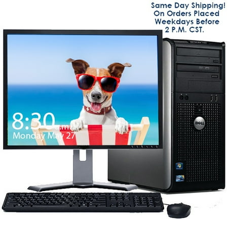 Dell Desktop Computer Bundle Windows 10 PC Intel Core 2 Duo 4GB RAM 160GB HD DVD 300Mps Wifi Bluetooth with a 17