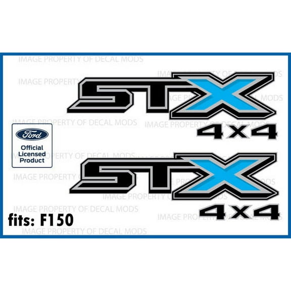 Decal Mods STX 4X4 Decals Stickers for Ford F150 (2015-2020) (set of 2) Officially Licensed (Light Blue) - FLTBLU