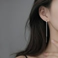 thumbnail image 3 of Solid 925 Sterling Silver Tassel Chain Dangle Earrings for Women Teens Long Dangle Drop Earrings Minimalist, 3 of 6