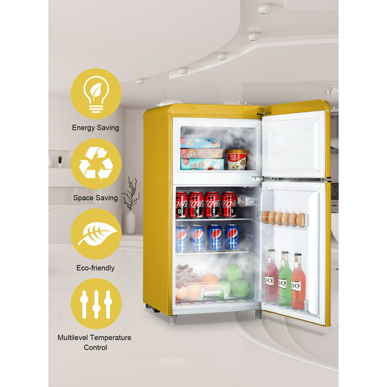 WANAI Compact Refrigerator 3.5 Cu.ft Mini Fridge with Freezer, Small  Refrigerator with 7 TEMP Modes, Energy Saving, Low Noise for Bedroom, Dorm